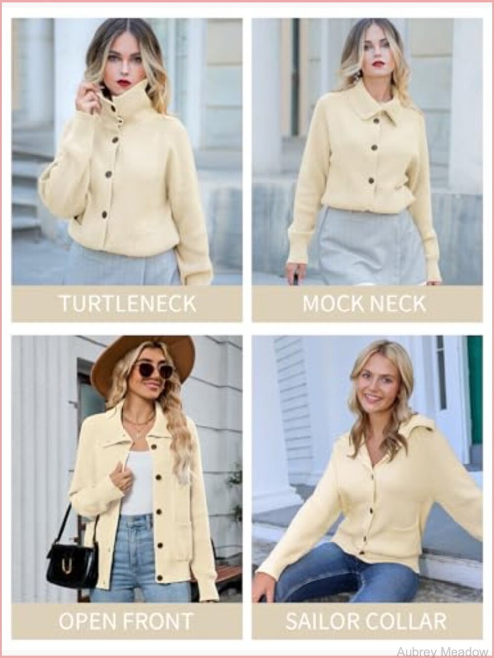 Chunky Mock Neck Cardigan Sweater Long Sleeve Button Down Fall Winter Knit Coat - Picture 2 of 7